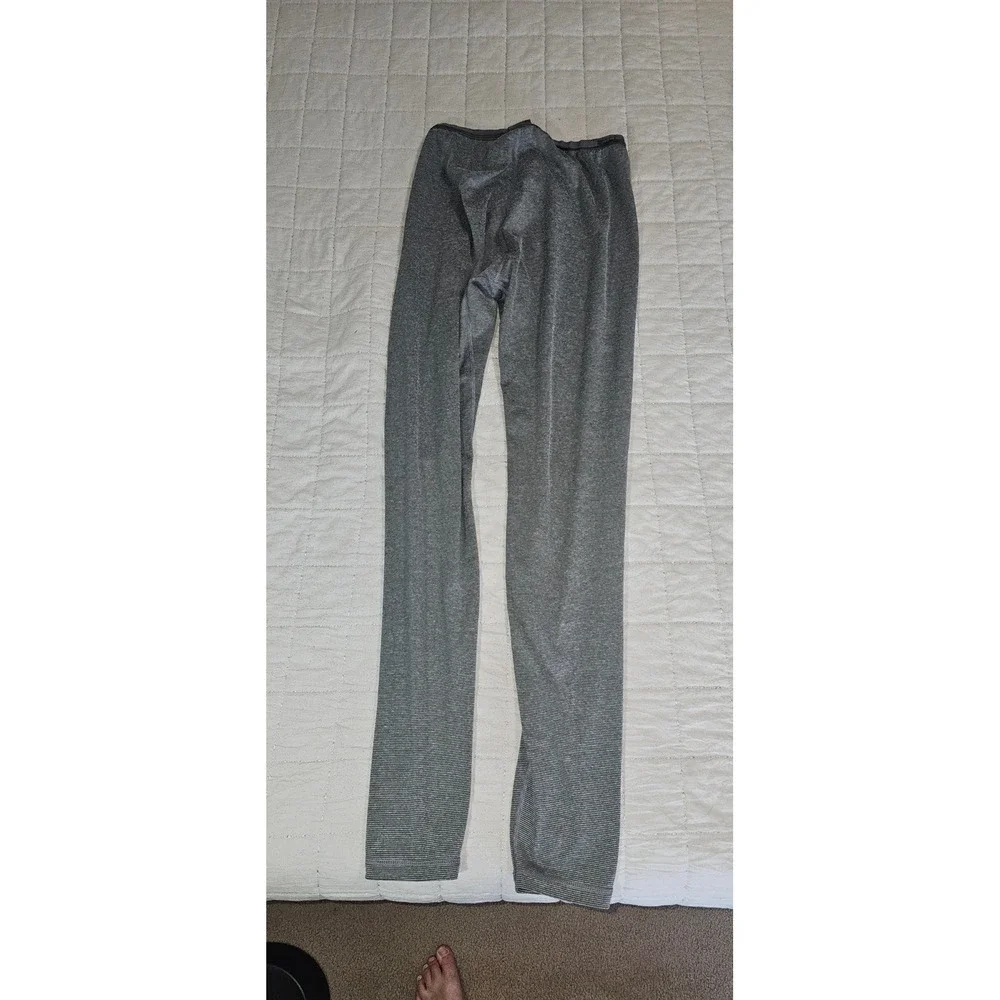 REI Mens Base Layer Bottoms Gray Micro Stripe Thermal Leggings Size S Small